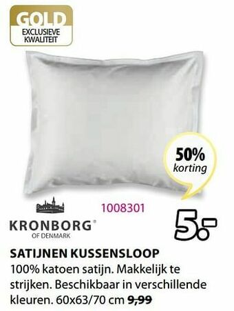 Jysk Satijnen kussensloop aanbieding