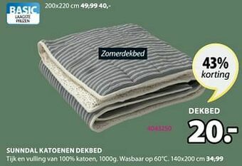 Jysk Sunndal katoenen dekbed aanbieding