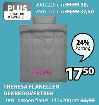 Jysk Theresa flanellen dekbedovertrek aanbieding