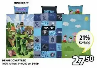 Dekbedovertrek minecraft