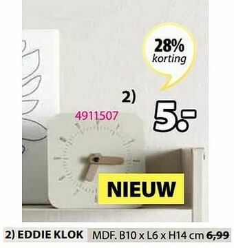 Jysk Eddie klok aanbieding