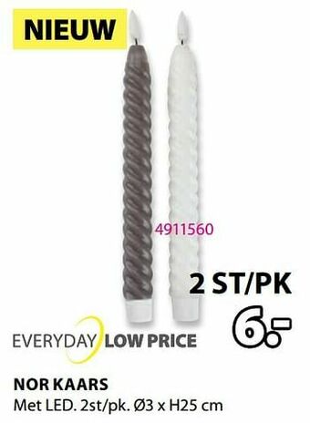 Jysk Nor kaars aanbieding