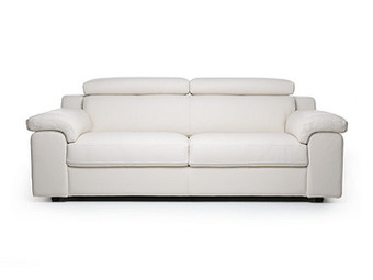 Deba Meubelen 3-zit zetel MAMBO - Leder bianco puro Wit aanbieding