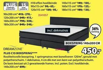 Jysk Plus c15 boxspring aanbieding