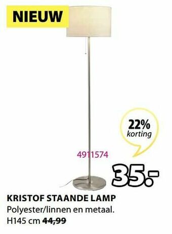 Jysk Kristof staande lamp aanbieding