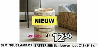 Jysk Mingus lamp op batterijen aanbieding
