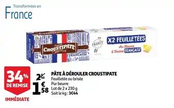 Auchan Pate a derouler croustipate 230g aanbieding