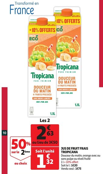 Auchan Jus de fruits frais tropicana aanbieding