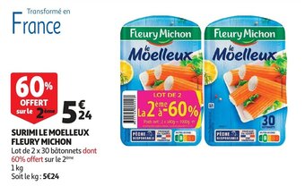 Auchan Surimi le moelleux fleury michon 1kg aanbieding