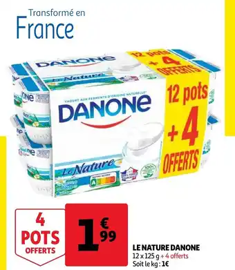 Auchan Le nature danone 12x125g aanbieding