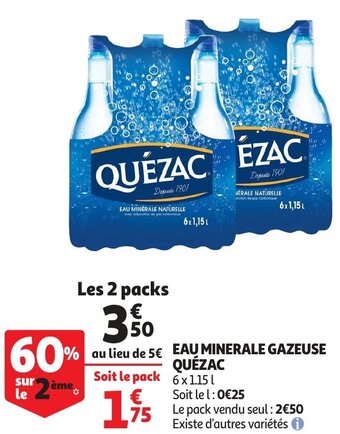 Eau minerale gazeuse quezac