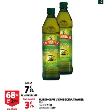 Auchan Huile d'olive vierge extra tramier 75cl aanbieding