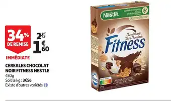Auchan Cereales chocolat noir fitness nestle 450g aanbieding