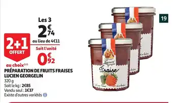 Auchan Preparation de fruits fraises lucien georgelin 320g aanbieding