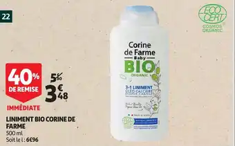 Auchan Liniment bio corine de farme 500ml aanbieding
