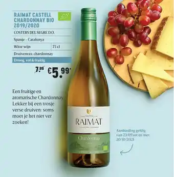 Delhaize Raimat castell chardonnay bio 2019/2020 aanbieding