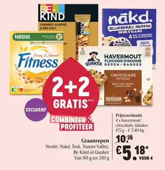 Delhaize Graanrepen 175g aanbieding