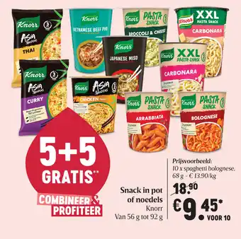 Delhaize Snack in pot of noedels 68kg aanbieding