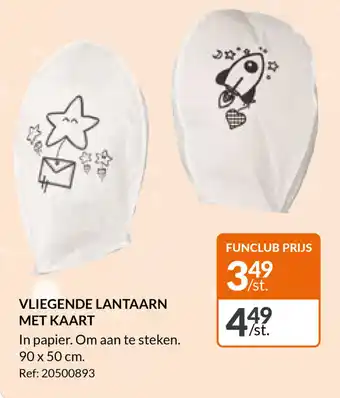 VLIEGENDE LANTAARN MET KAART In papier. Om aan te steken. 90 x 50cm