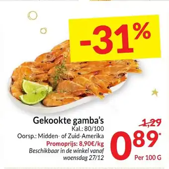 Intermarché Gekookte gamba's 100g aanbieding