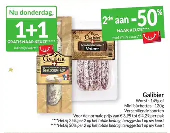 Intermarché Galibier Worst 145g of Mini bûchettes - 120g aanbieding