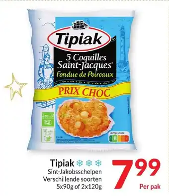 Tipiak Sint-Jakobsschelpen Verschillende soorten 5 x 90g of 2 x 120g