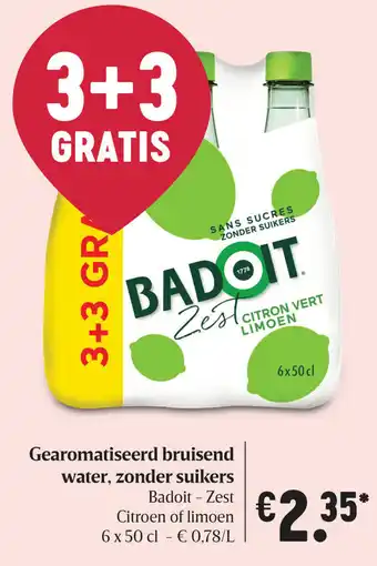 Delhaize Gearonatiseerd bruisend water, zonder suikers 6x50cl aanbieding