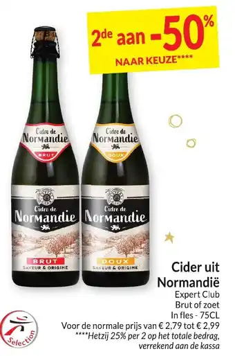 Intermarché Cider uit Normandie Expert Club Brut 75 CL aanbieding