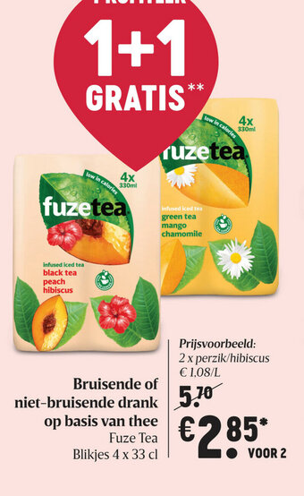 Delhaize Bruisende of niet-bruisende drank op basis van thee aanbieding