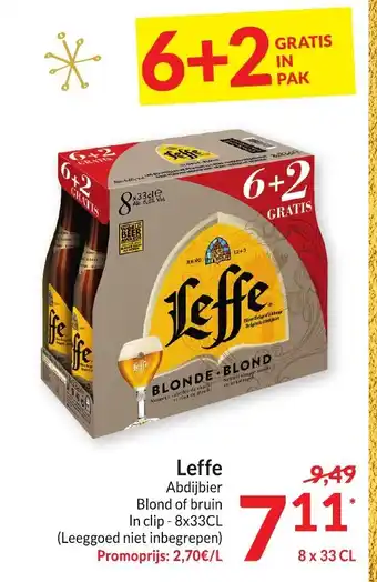 Intermarché Leffe Abdijbier 8 x 33 CL aanbieding