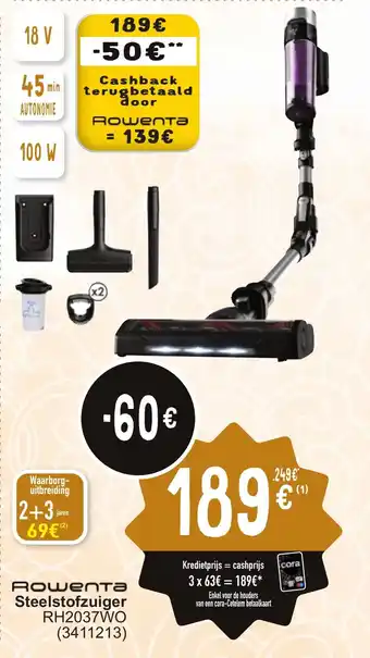 Cora Rowenta Steelstofzuiger RH2037WO aanbieding