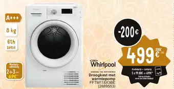 Cora Whirlpool Droogkast met warmtepomp FFTM118X3BE aanbieding