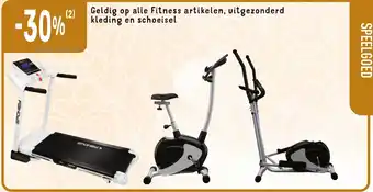 Geldig op alle Fitness artikelen, uitgezonderd kleding en schoeisel