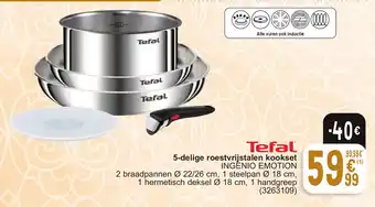 Cora 5-delige roestvrijstalen kookset INGENIO EMOTION aanbieding