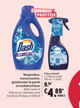 Delhaize Wasproduct, wasverzachter, geurbooster in parels of textielverfrisser 500ml aanbieding