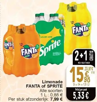 Cora Limonade fanta of sprite aanbieding