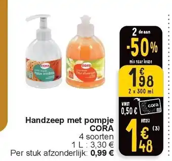 Cora Handzeep met pompje cora aanbieding