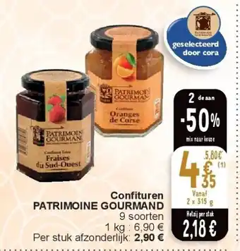 Cora Confituren patrimoine gourmand aanbieding