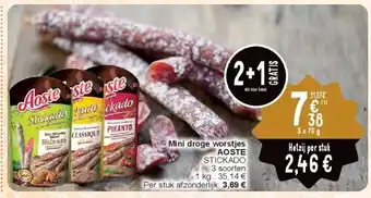 Cora Mini droge worstjes aoste stickado aanbieding