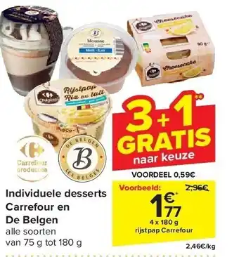 Carrefour Individuele desserts carrefour en de belgen aanbieding
