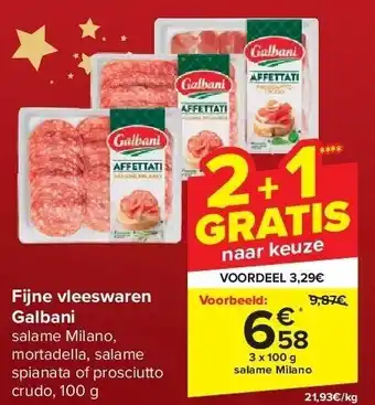 Carrefour Fijne vleeswaren galbani aanbieding