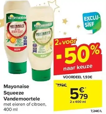 Carrefour Mayonaise squeeze vandemoortele aanbieding
