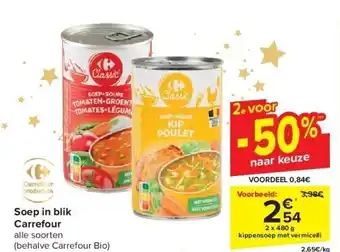 Carrefour Soep in blik carrefour aanbieding