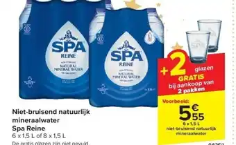 Carrefour Niet-bruisend natuurlijk mineraalwater spa reine aanbieding