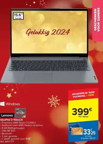 Carrefour Lenovo ideapad 3 15alc6 aanbieding