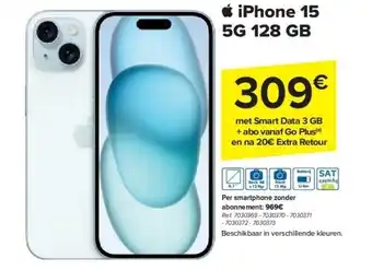 Carrefour Iphone 15 5g 128 gb aanbieding