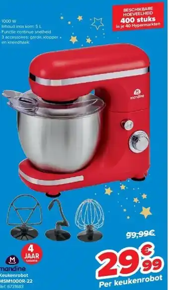 Carrefour Keukenrobot msm1000r-22 aanbieding