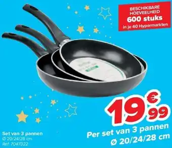 Carrefour Set van 3 pannen aanbieding