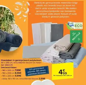 Carrefour Hoeslaken in gerecycleerd polykatoen aanbieding