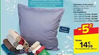 Carrefour Hoeslaken in bio perkal aanbieding